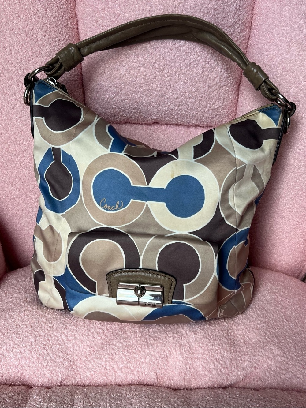 Coach Signature Satin Monogram Hobo